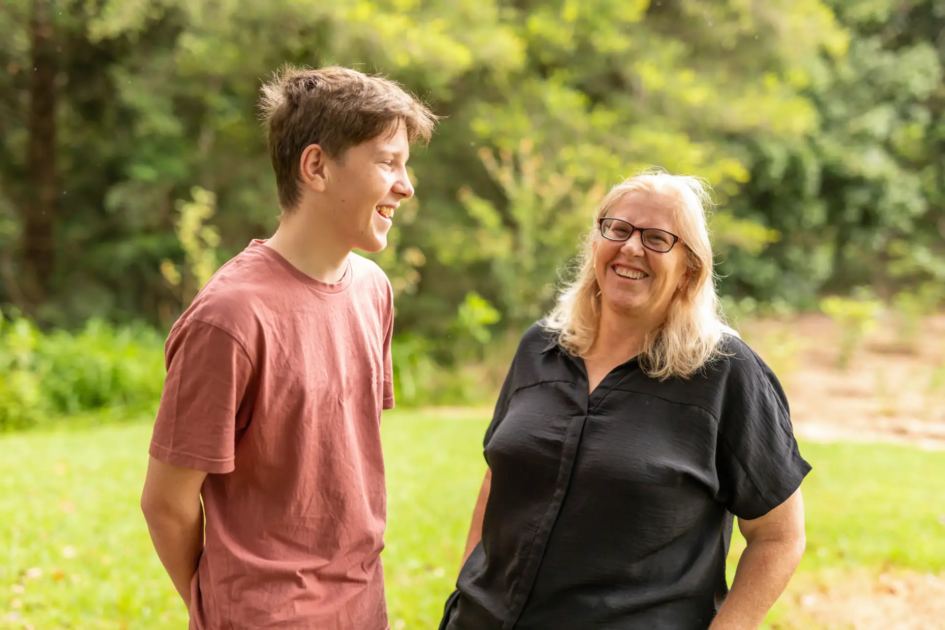Woman and boy